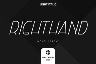 Right Hand Light Italic: A Modern Monoline Font